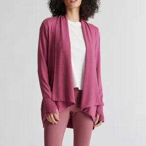 Quince Cardigan Rose French Terry‎ Modal Open Front Thumbholes Drape Size Large